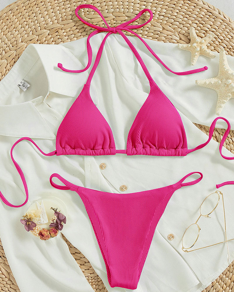 Lace Up Bikini Swimsuit