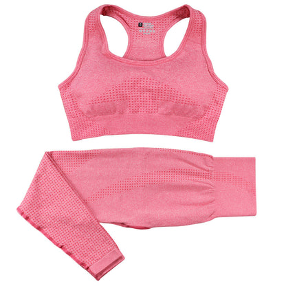abundance 2PCS Seamless Yoga Set Women Tracksuit High Waist Leggings Workout Sportswear Gym Clothing Fitness Crop Top Sports Suits Gym Set