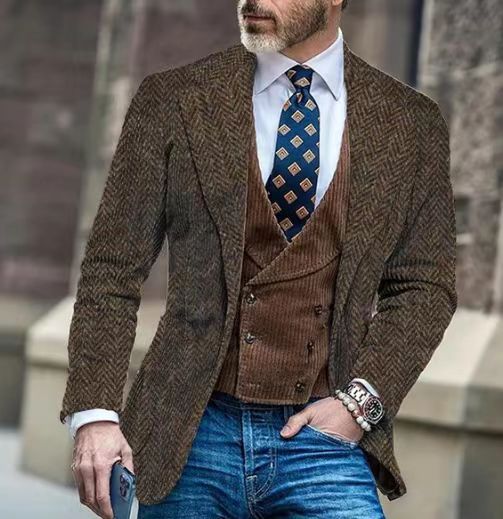 Men's Casual Printed  Suit