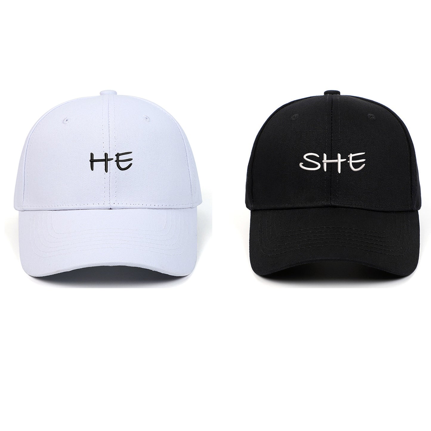 HE SHE Letter Cap for Couples