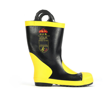 Emergency Rescue High Boots Heat Resistance Insulation Non Slip Rubber Fire Protective Boots 41 Size