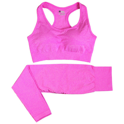 abundance 2PCS Seamless Yoga Set Women Tracksuit High Waist Leggings Workout Sportswear Gym Clothing Fitness Crop Top Sports Suits Gym Set