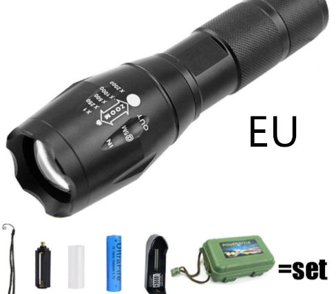 Strong Light Flashlight Rechargeable Waterproof for Camping Premium Super Bright Flashlight