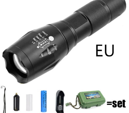 Strong Light Flashlight Rechargeable Waterproof for Camping Premium Super Bright Flashlight