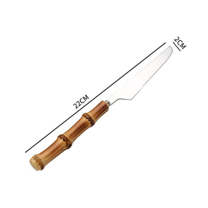 Creative Bamboo Tableware Stainless Steel Steak Cutlery