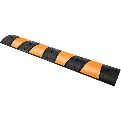 VEVOR Rubber Speed Bump, 2 Pack 2 Channel Speed Bump Hump, Long Modular Speed Bump Rated 22000 LBS Load Capacity, 72.8 X 12.2 X 2.2 Garage Speed Bump For Asphalt Concrete Gravel Driveway-6 FT