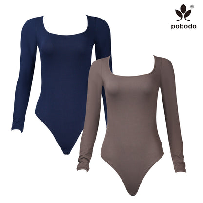 Square neckLong Sleeved Jumpsuit
