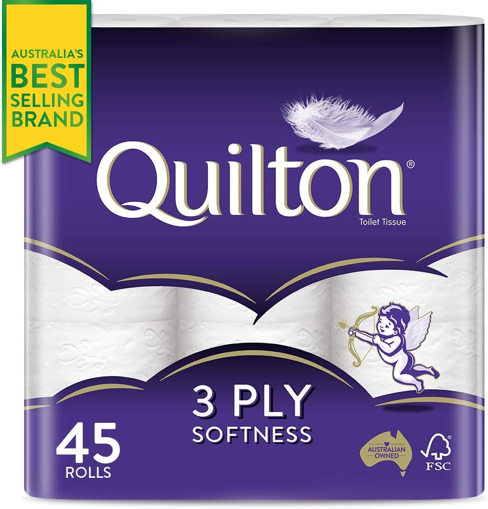 Quilton 3-Ply Toilet Tissue 45 pack (9 x 5 rolls)