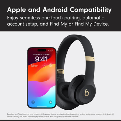 Beats Solo 4 Wireless Headphones with 20W Power Adapter - Black & Gold