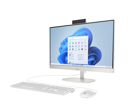 HP All-in-One Desktop PC, 23.8" FHD IPS Display, Intel Core Ultra 5 Processor, 8GB RAM, 512GB SSD, Windows 11 Home, Dual Speakers, HD Camera, Wi-Fi 6, Bluetooth 5.4, Jet Black, A0EF3PA