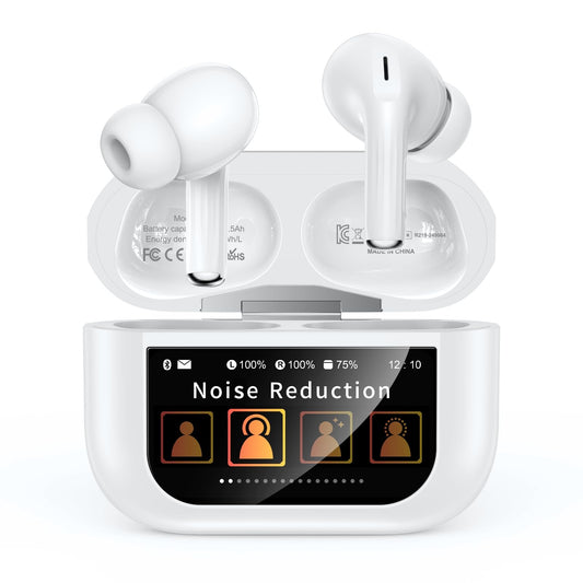 Wireless Earbuds, Bluetooth 5.4 Ear Buds with Multifunctional Touch Screen, ANC/ENC Noise Cancelling Headphones with 48H Playtime, Bass Stereo Sound, for Laptop, Android/iOS, Pad