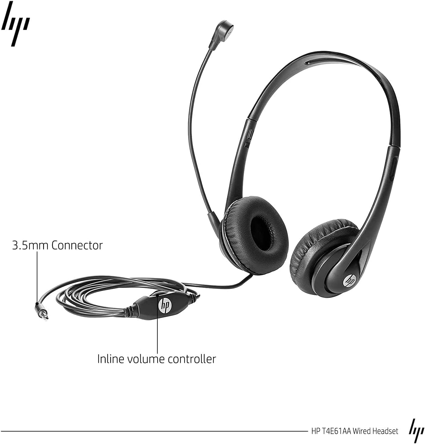 HP 3.5mm Stereo Wired Headphones, Business Headset with Microphone for Customer Service, Laptop/Desktop/PC/MAC