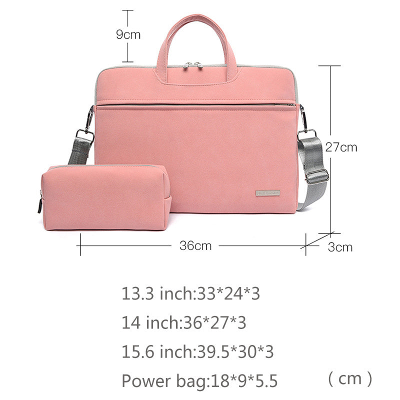 PU Leather Women Laptop Bag  for Notebook and Macbook with Mouse Bag