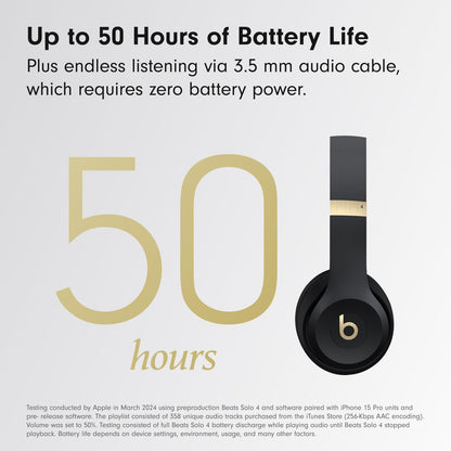 Beats Solo 4 Wireless Headphones with 20W Power Adapter - Black & Gold