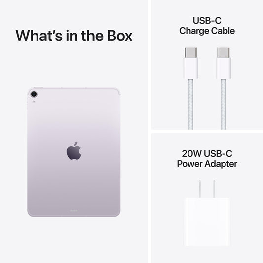 Apple iPad Air 11-inch with M3 chip Built for Apple Intelligence, Liquid Retina Display, 512GB, 12MP Front/Back Camera, Wi-Fi 6E + 5G Cellular, Touch ID, All-Day Battery Life — Purple