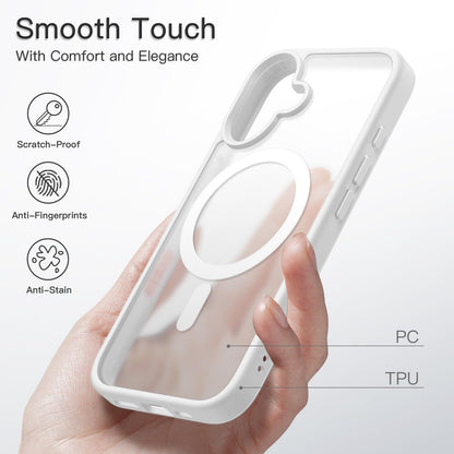 JETech Magnetic Case for iPhone 16 Plus 6.7-Inch Compatible with MagSafe, Translucent Matte Back Slim Shockproof Phone Cover (White)