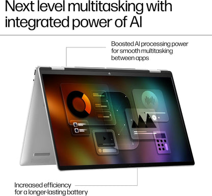 HP Envy x360 2-in-1 Laptop 16', 2K Touch Display, Intel Core Ultra 5 125U Processor, 16GB RAM, 512GB SSD, Intel Graphics, Built-in AI, Windows 11, Convertible, Long Battery Life, Silver, 9V362PA