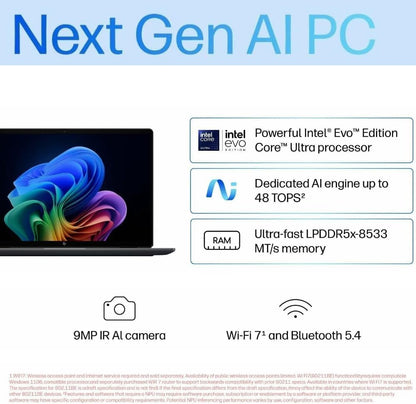 HP OmniBook Ultra Flip AI 14" Laptop: 3K OLED Touch Display, Intel® Core™ Ultra 7 Processor, 32GB RAM, 1TB SSD, Wi-Fi 7, Bluetooth® 5.4, 20.5-Hour Battery Life, Eclipse Gray, AY6V1PA