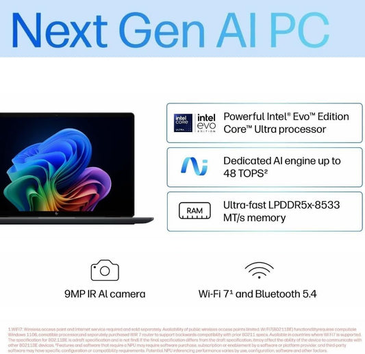 HP OmniBook Ultra Flip AI 14" Laptop: 3K OLED Touch Display, Intel® Core™ Ultra 7 Processor, 32GB RAM, 1TB SSD, Wi-Fi 7, Bluetooth® 5.4, 20.5-Hour Battery Life, Eclipse Gray, AY6V1PA
