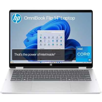 HP OmniBook X Flip AI Laptop, 16'' 3K OLED Touch Display, Built-in AI, Intel Core Ultra 7 258V Processor, 32GB RAM, 1TB SSD, Intel Graphics, Windows 11 Home, Convertible, Silver, BD5Q7PA