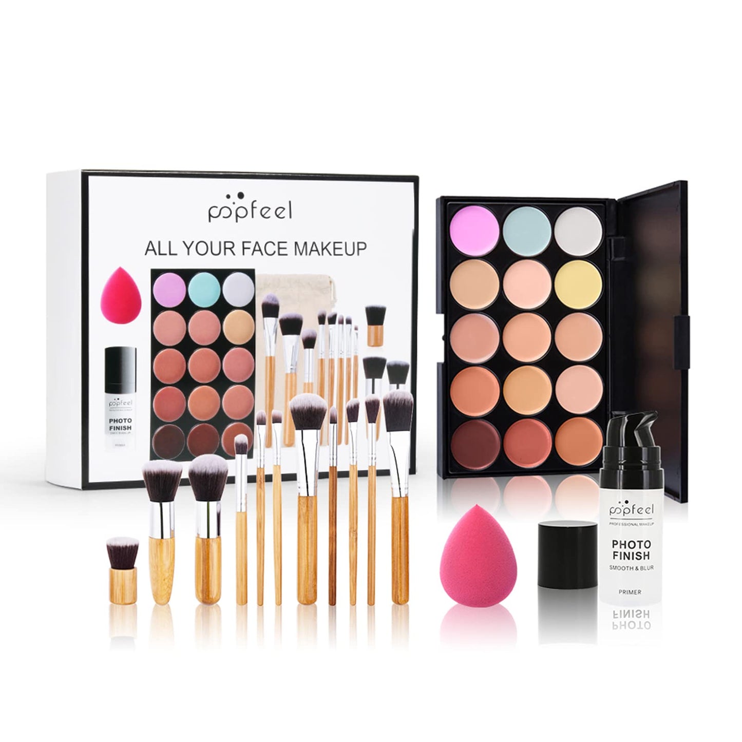 Professional Makeup Set,MKNZOME Essential Make Up Set With Make-up Bag Portable Travel Makeup Kit Birthday Xmas Makeup Gift Set Eyeshadow Palette Foudation Lip Gloss for Teenage & Adults