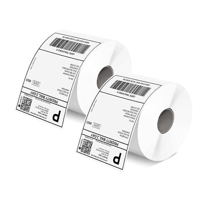MUNBYN 4x6 Inch Direct Thermal Labels, 1000 Labels/2 Rolls(500 Pcs per Roll), Shipping Label Paper for Thermal Printers, Permanent Adhesive Mailing Postage Labels for Shipping Packages