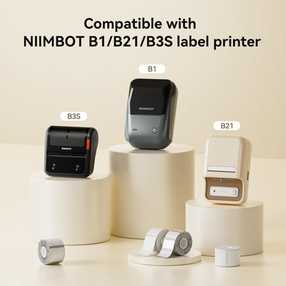 NIIMBOT Labels 3 Rolls Set for B1/B21/B3S Sticker Printer, 40x30mm (1.57'' x 1.18'') 230 Labels/Roll, Refill Labeling Tape for Home School Office Small Business (Clear)