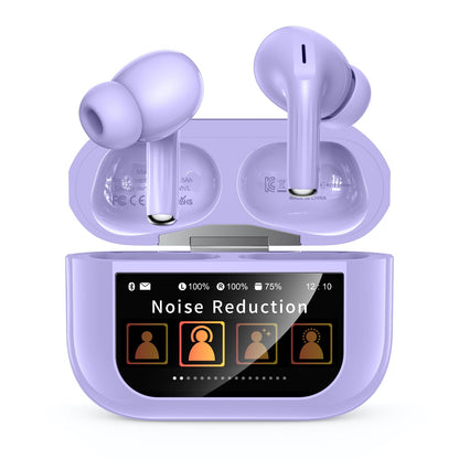 Wireless Earbuds, Bluetooth 5.4 Headphones with ANC Noise Cancelling and Deep Bass Stereo, 48H Playtime for Laptop - Purple