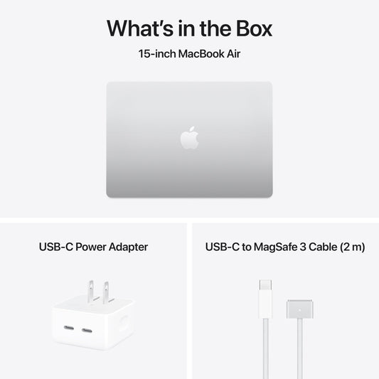 Apple 2025 MacBook Air 15-inch Laptop with M4 chip: Built for Apple Intelligence, 16GB Unified Memory, 256GB SSD Storage, Touch ID; Silver - English Keyboard