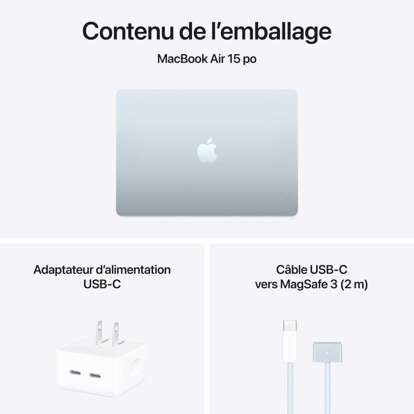 Apple 2025 MacBook Air 15-inch Laptop with M4 chip: Built for Apple Intelligence, 16GB Unified Memory, 256GB SSD Storage, Touch ID; Sky Blue - French Keyboard