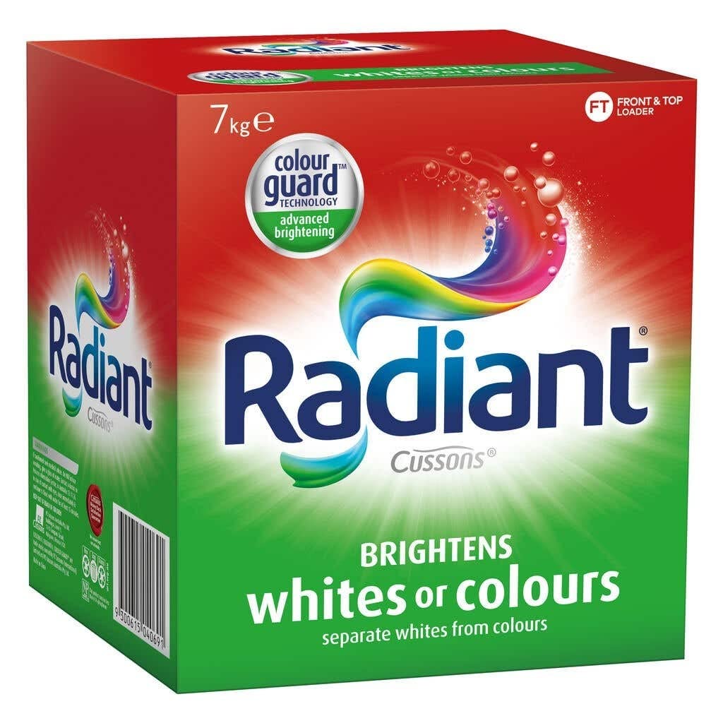 Radiant Washing Powder Laundry Detergent for Whites or Colours, 7kg