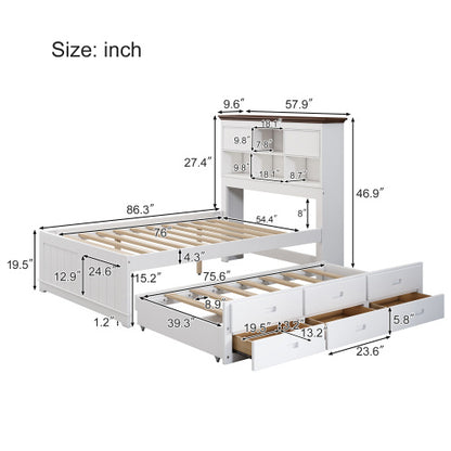Bed With Trundle Bed And 3 Spacious  Bed Drawers