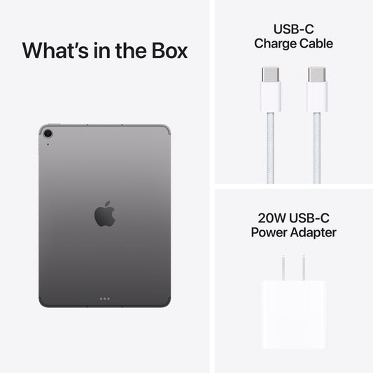 Apple iPad Air 11-inch with M3 chip Built for Apple Intelligence, Liquid Retina Display, 1TB, 12MP Front/Back Camera, Wi-Fi 6E + 5G Cellular, Touch ID, All-Day Battery Life — Space Gray
