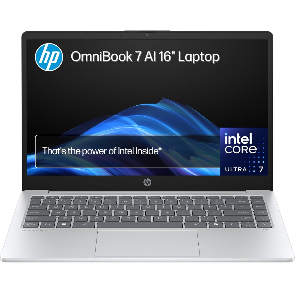 HP OmniBook X Flip AI Laptop, 16'' 3K OLED Touch Display, Built-in AI, Intel Core Ultra 7 258V Processor, 32GB RAM, 1TB SSD, Intel Graphics, Windows 11 Home, Convertible, Silver, BD5Q7PA