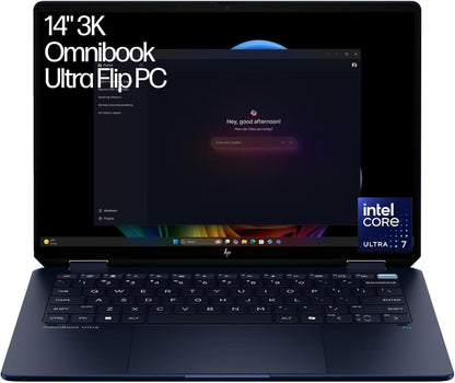 HP OmniBook Ultra Flip AI 14" Laptop: 3K OLED Touch Display, Intel® Core™ Ultra 7 Processor, 32GB RAM, 1TB SSD, Wi-Fi 7, Bluetooth® 5.4, 20.5-Hour Battery Life, Eclipse Gray, AY6V1PA