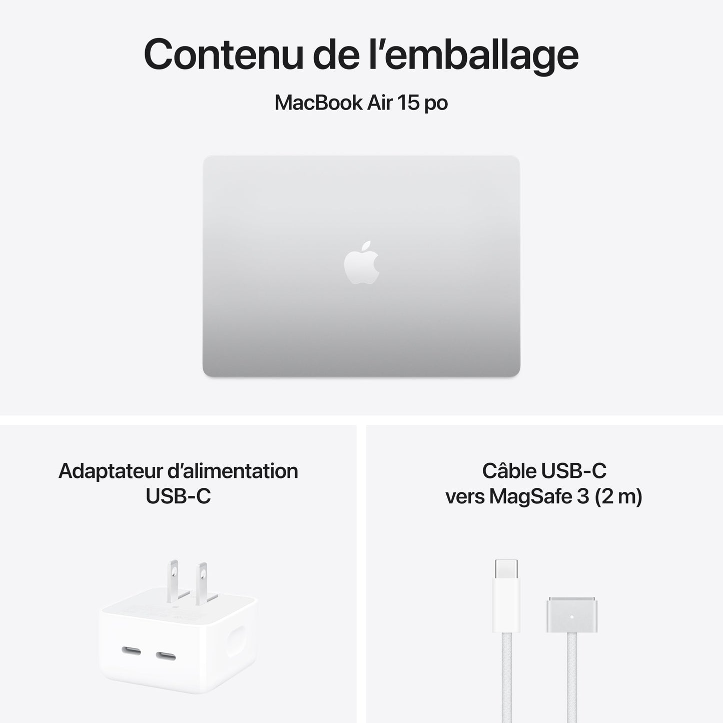 Apple 2025 MacBook Air 15-inch Laptop with M4 chip: Built for Apple Intelligence, 16GB Unified Memory, 256GB SSD Storage, Touch ID; Silver - French Keyboard