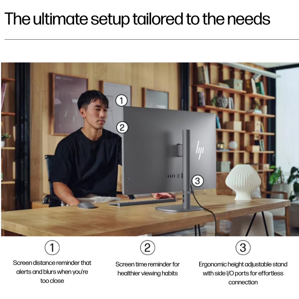 HP OmniStudio X All-in-One Desktop PC, 32" 4K IPS Display, Intel Core Ultra 7 Processor, Intel Arc Graphics, 16GB DDR5 RAM, 1TB SSD, Windows 11 Home, 5MP IR Camera, B&O Audio, BD0R6PA