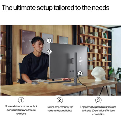 HP OmniStudio X All-in-One Desktop PC, 32" 4K IPS Display, Intel Core Ultra 7 Processor, Intel Arc Graphics, 16GB DDR5 RAM, 1TB SSD, Windows 11 Home, 5MP IR Camera, B&O Audio, BD0R6PA