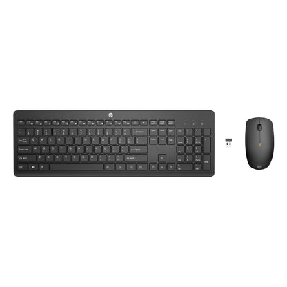 HP 230 Wireless Mouse and Keyboard Combo with Lag Free Wireless 2.4GHz, Long Lasting Battery - 16months, Up to 1600 DPI Mouse Precision, Quiet Keys and clicks, Black, 18H24AA