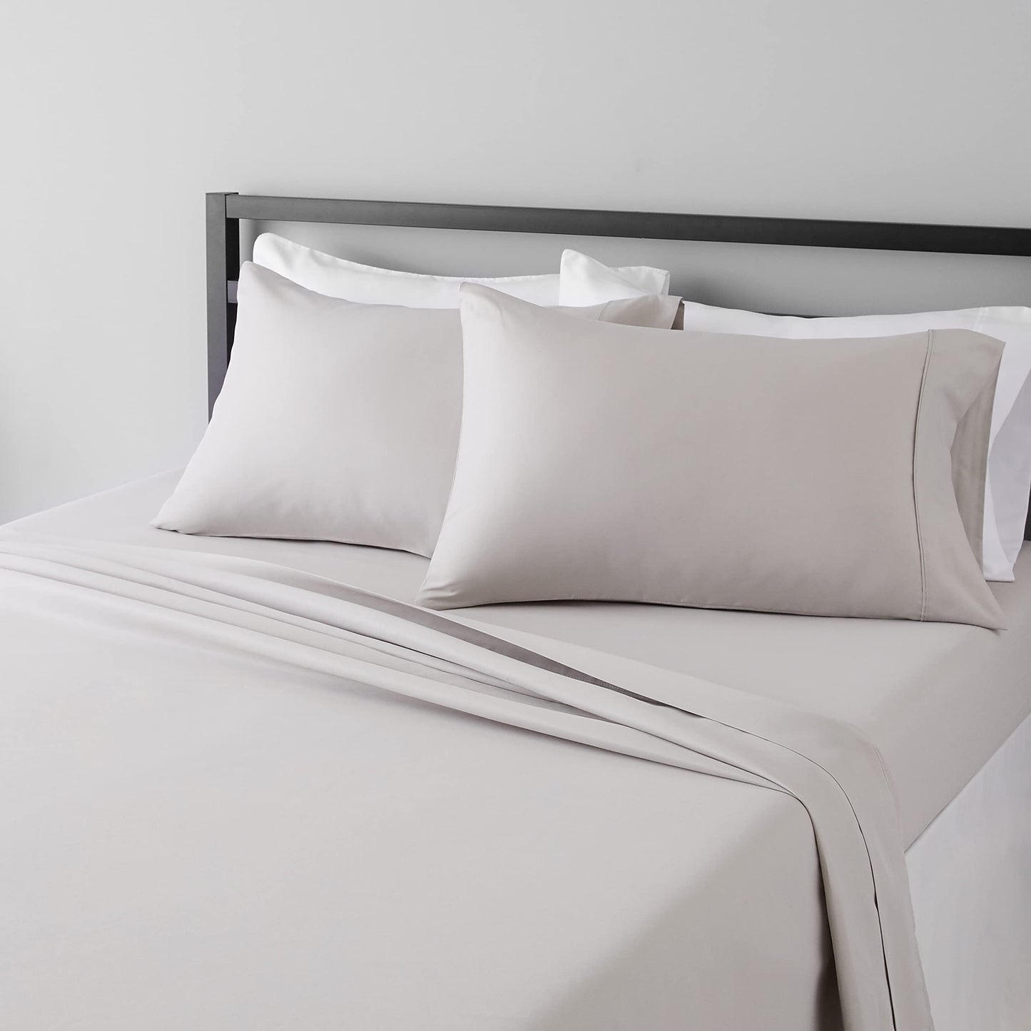 Lightweight Super Soft Easy Care Microfiber Bed Sheet Set with 36-cm Deep Pockets - King, Light Gray