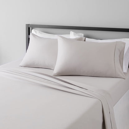 Lightweight Super Soft Easy Care Microfiber Bed Sheet Set with 36-cm Deep Pockets - King, Light Gray