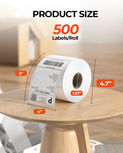 MUNBYN Thermal Direct Shipping Label (Pack of 500 4x6 Per Roll Labels) - Commercial Grade…