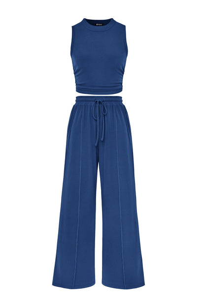 PRETTYGARDEN 2 Piece Sets for Women 2025 Summer Sleeveless Tank Ribbed Travel Beach Vacation Spring Lounge Wear Outfits