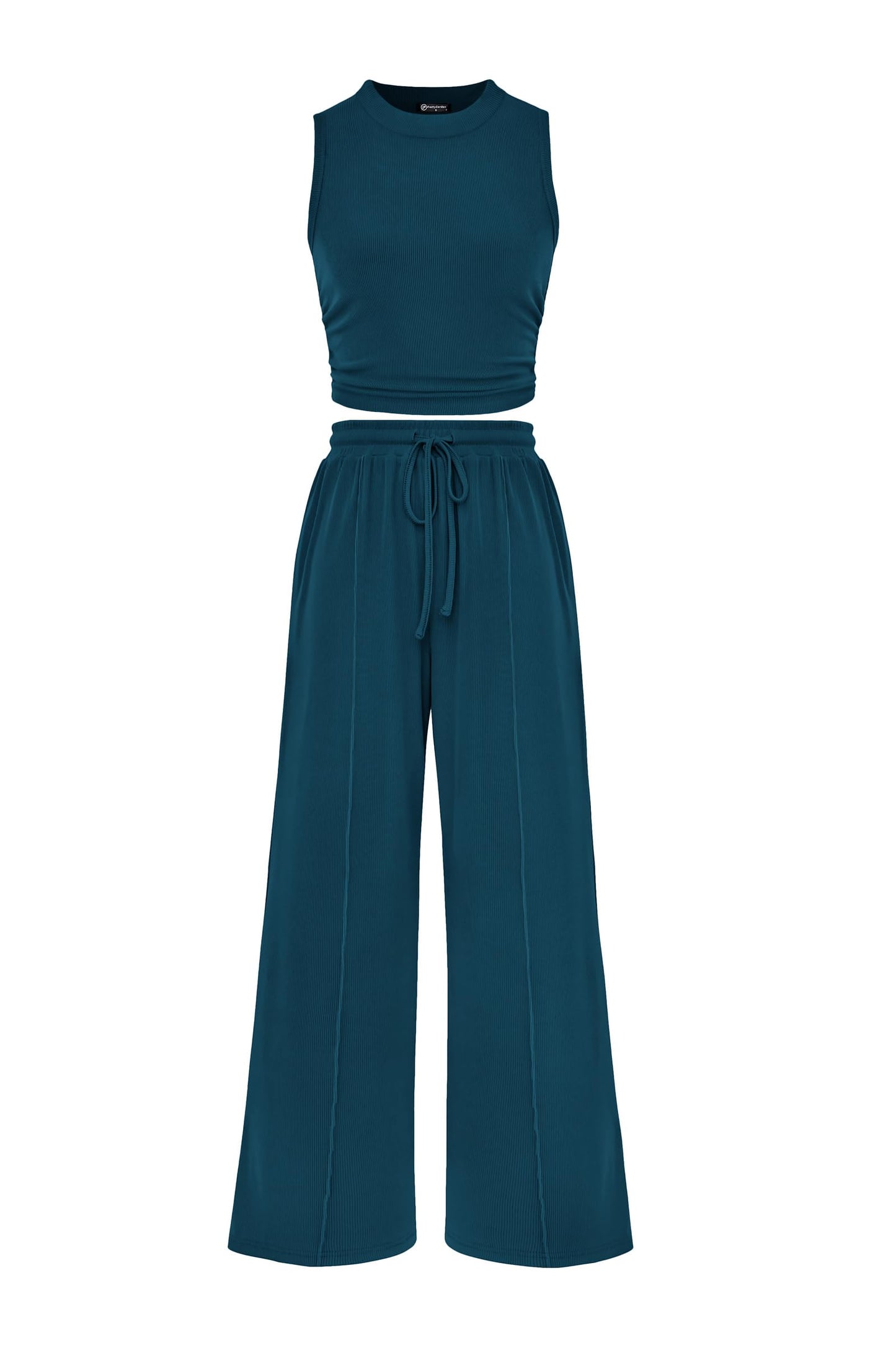 PRETTYGARDEN 2 Piece Sets for Women 2025 Summer Sleeveless Tank Ribbed Travel Beach Vacation Spring Lounge Wear Outfits