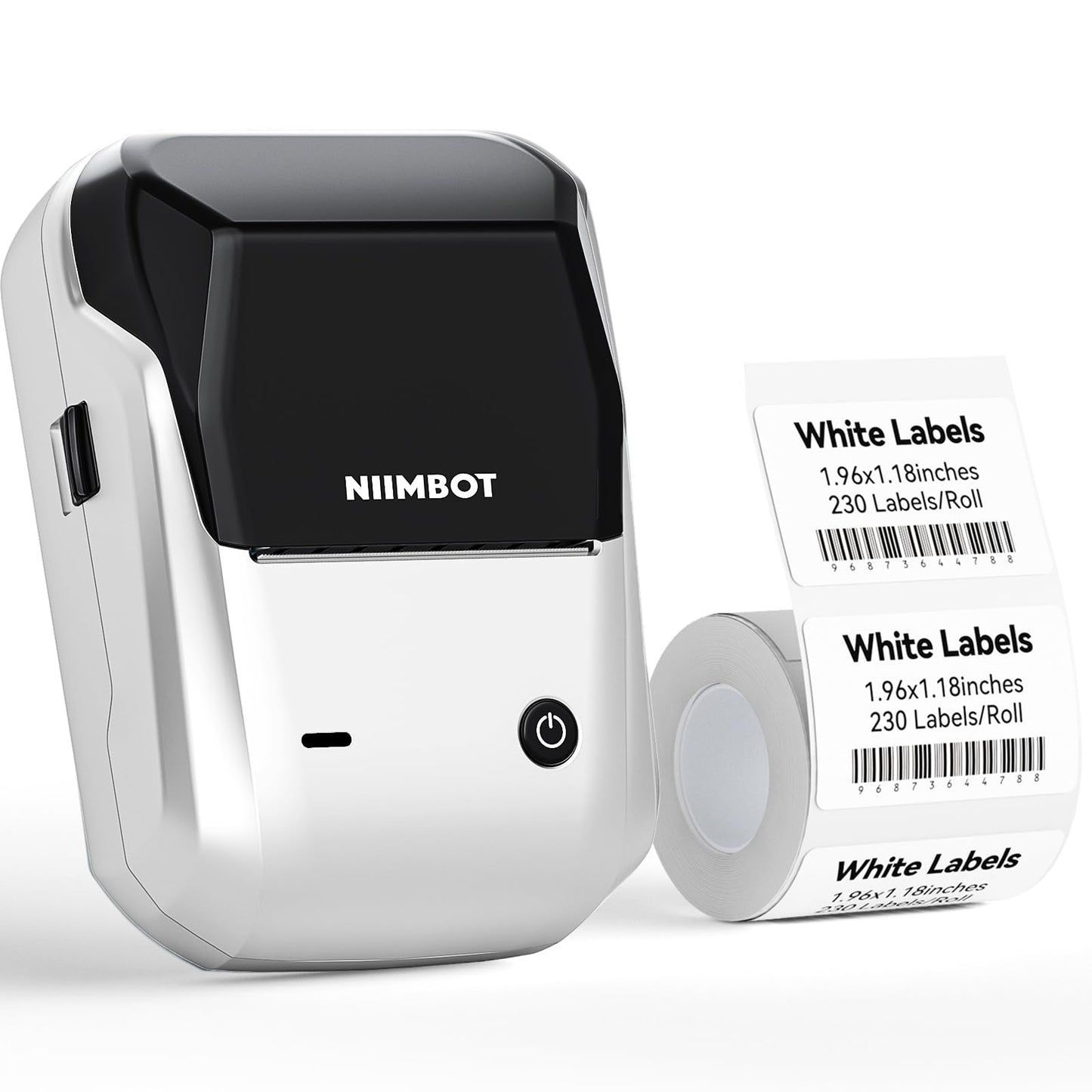 NIIMBOT B1 Label Maker, Thermal Label Printer, Label Maker Machine with Tape Portable Sticker Printer Labelling Machine for Businesses, Clothing, Logo, Jar, Compatible with Phones & PC, Silver Gray
