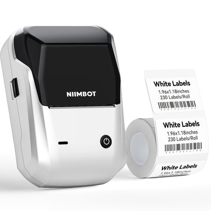 NIIMBOT B1 Label Maker, Thermal Label Printer, Label Maker Machine with Tape Portable Sticker Printer Labelling Machine for Businesses, Clothing, Logo, Jar, Compatible with Phones & PC, Silver Gray