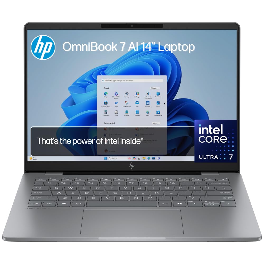 HP OmniBook X Flip AI Laptop, 16'' 3K OLED Touch Display, Built-in AI, Intel Core Ultra 7 258V Processor, 32GB RAM, 1TB SSD, Intel Graphics, Windows 11 Home, Convertible, Silver, BD5Q7PA