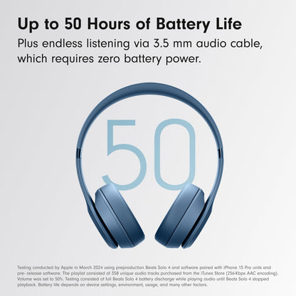 Beats Solo 4 Wireless Headphones with 20W Power Adapter - Slate Blue