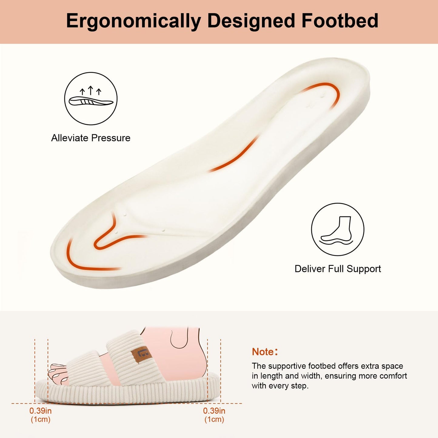 LongBay Womens Memory Foam Slippers Indoor Bedroom House Slippers Shoes Open Toe Corduroy Slide Comfy Two Bands Gift