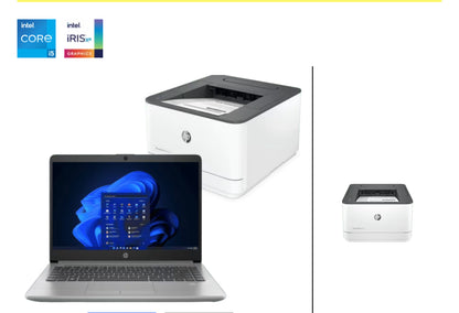 HP 240 14-inch G9 Laptop, Silver + HP LaserJet Pro 3001dw Printer 732A9PA-BN1- Bundle